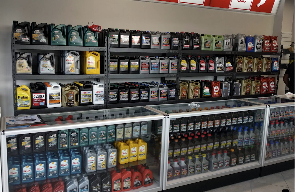 Products stocked on shelves